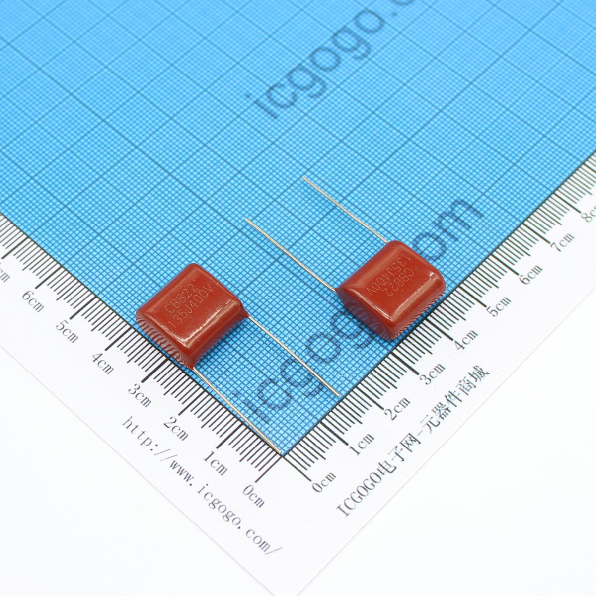 金属化聚丙烯薄膜电容器 CBB电容 CBB22 400V135J 1300NF 1.3UF 脚距P=15MM ±5%